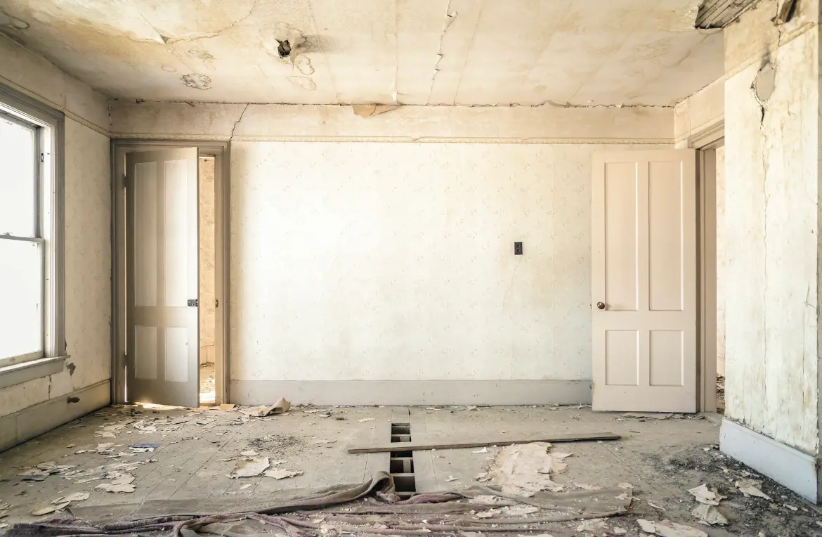 Waste disposal crew managing a cleanout project in Hinton